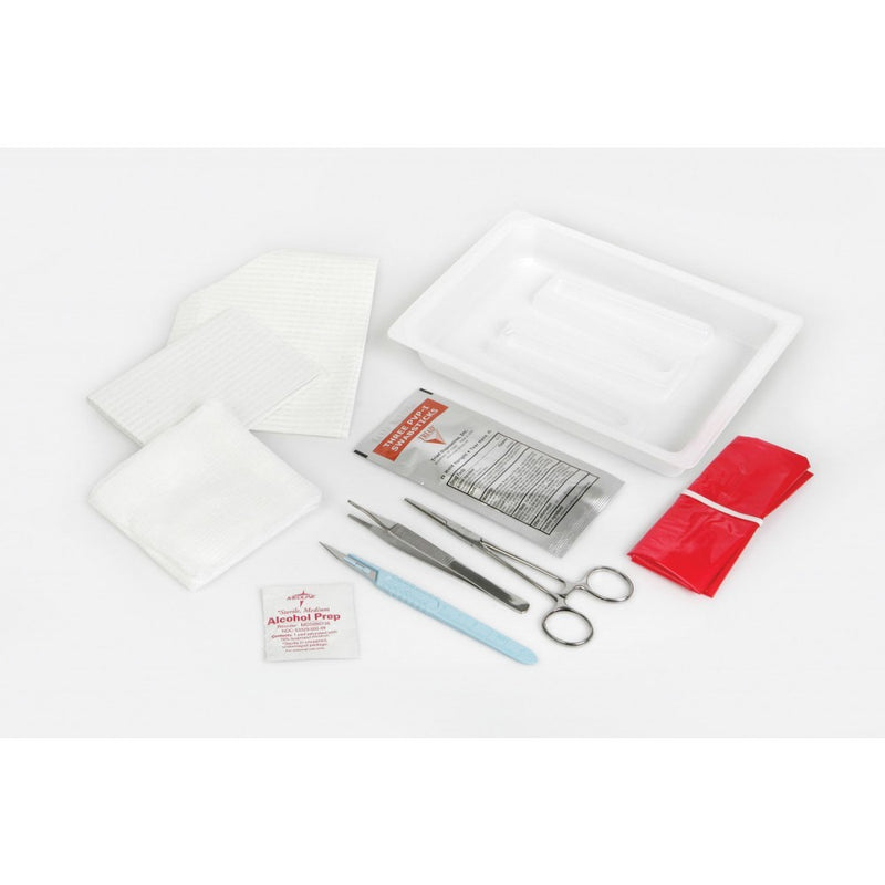 Sterile Dressing Tray. Forceps, Gauze, Under pad, CSR wrap